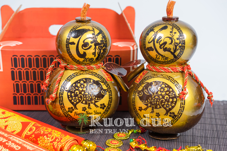 Rượu dừa hồ lô Tết Xuân