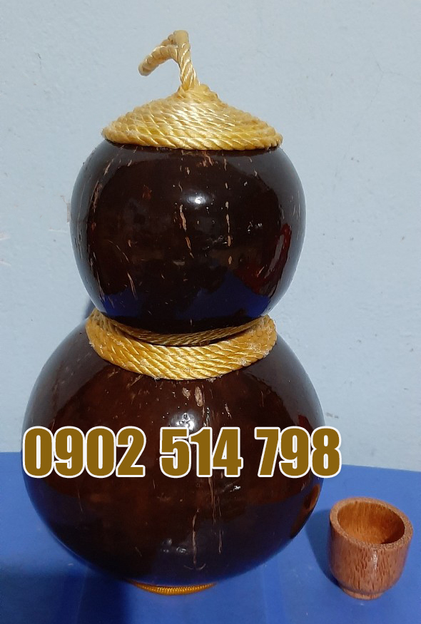 phôi rượu hồ lô dừa Bến Tre cao cấp - chưa vẽ